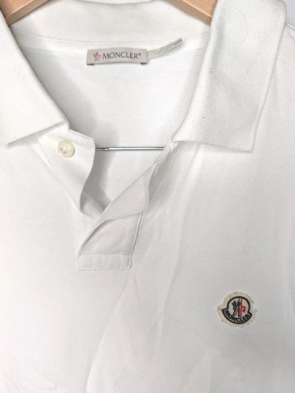 Moncler Short Sleeve Polo Shirt White Men Size XL - See Description Measurements - Picture 3 of 7